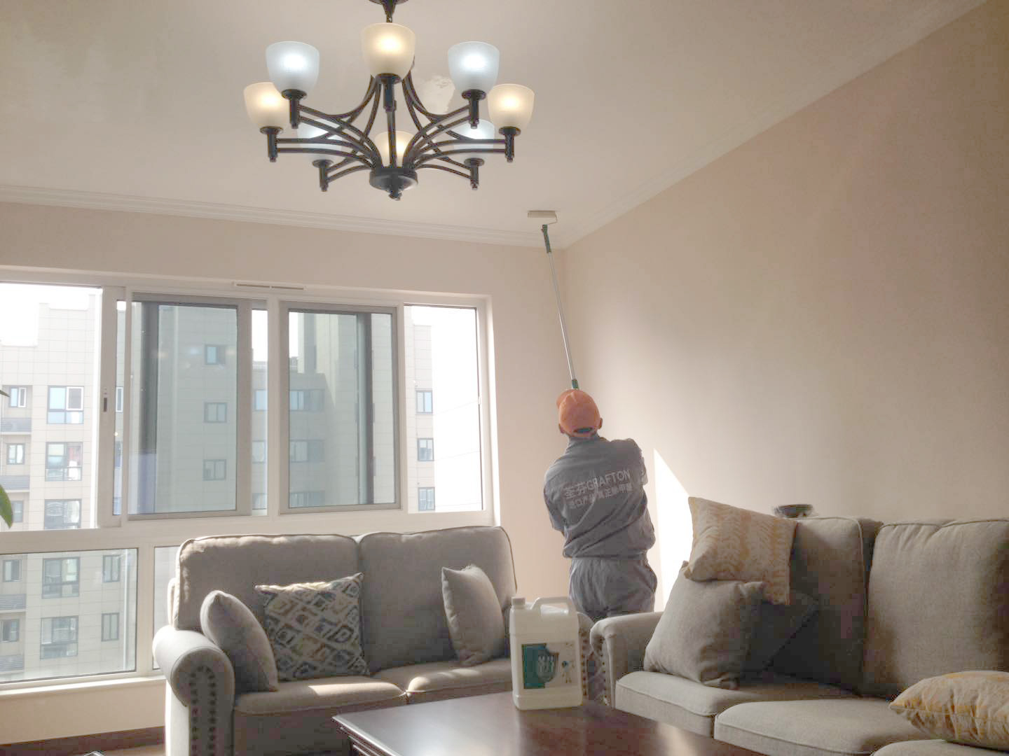 客廳頂面滾筒全方位施工 客廳頂面滾筒全方位施工